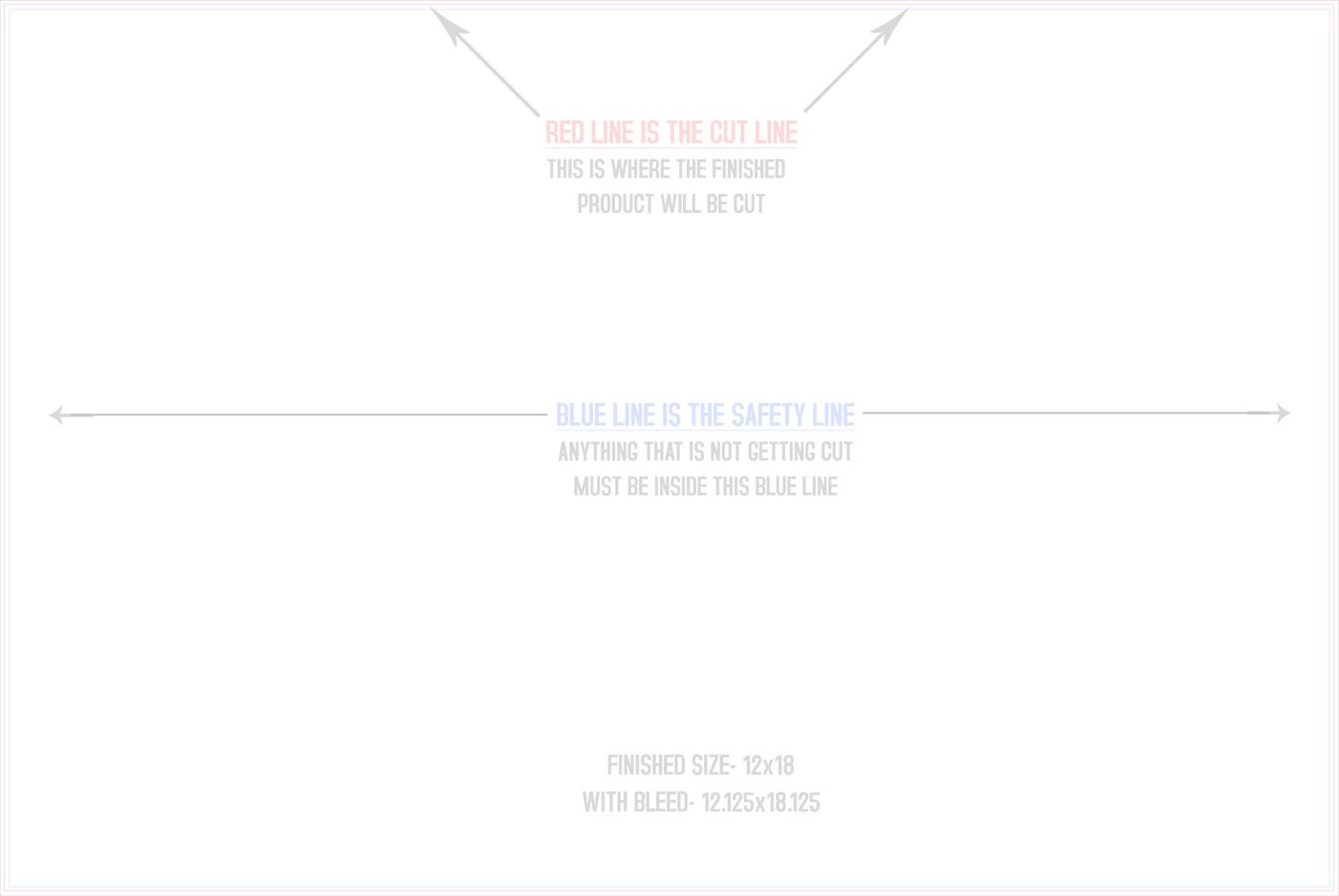 Flyers & Brochures 12" x 18" Horizontal trim, safety and fold template guide