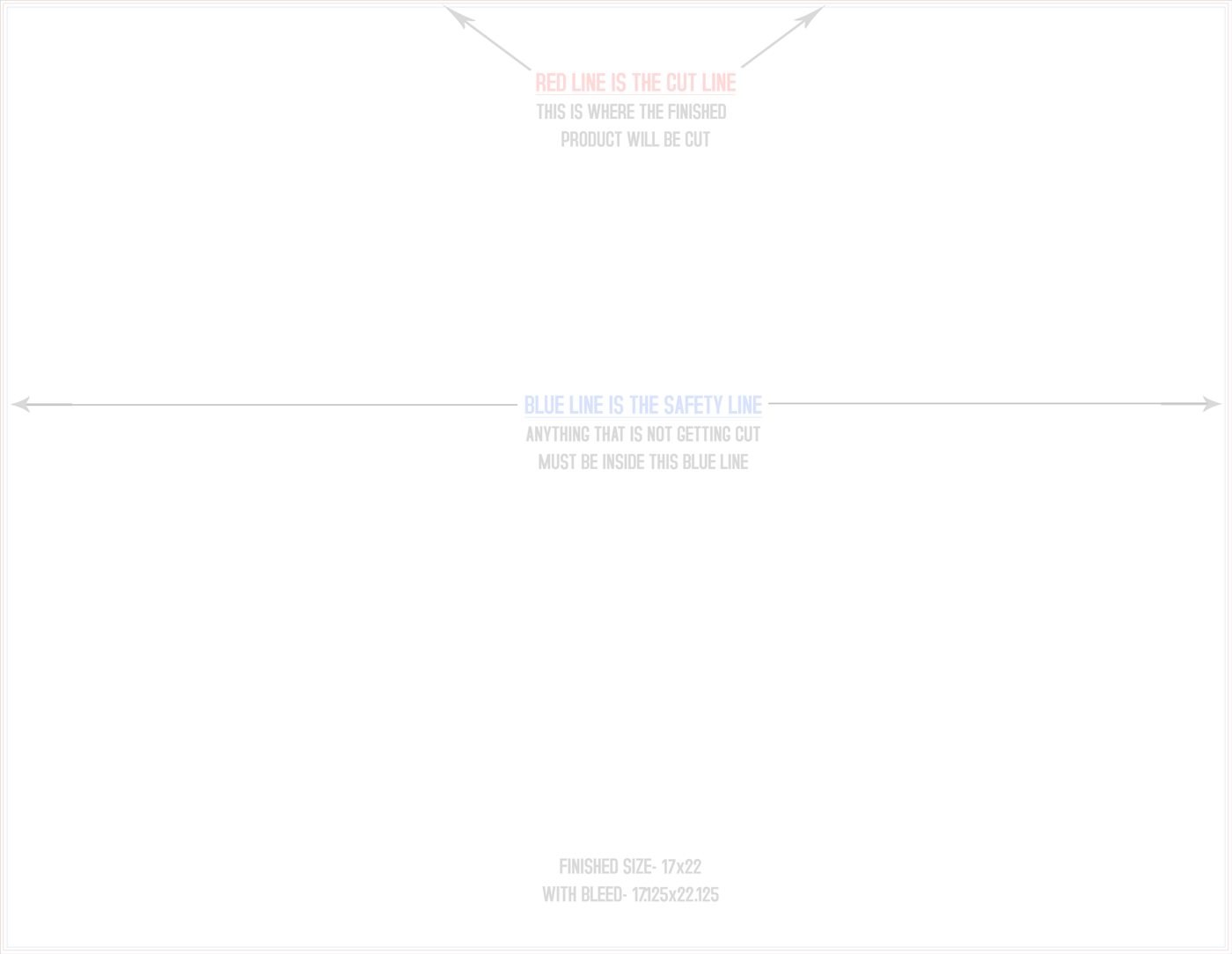 Flyers & Brochures 17" x 22" Horizontal trim, safety and fold template guide