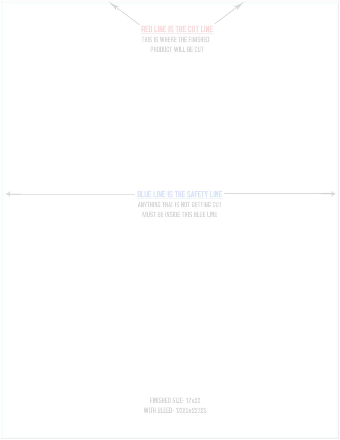 Flyers & Brochures 17" x 22" Vertical trim, safety and fold template guide