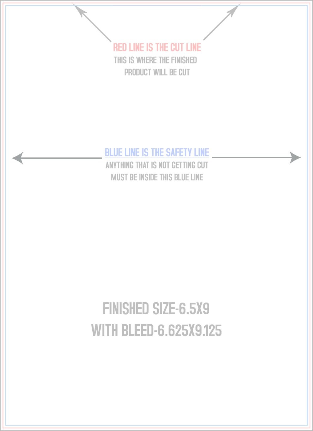 Flyers & Brochures 6.5" x 9" Flat (Vertical) trim, safety and fold template guide