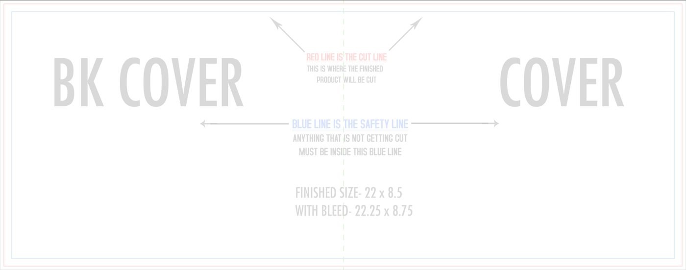 Flyers & Brochures 8.5" x 11" 4 Page (22" x 8.5") Front/Outside (Horizontal) Portrait trim, safety and fold template guide