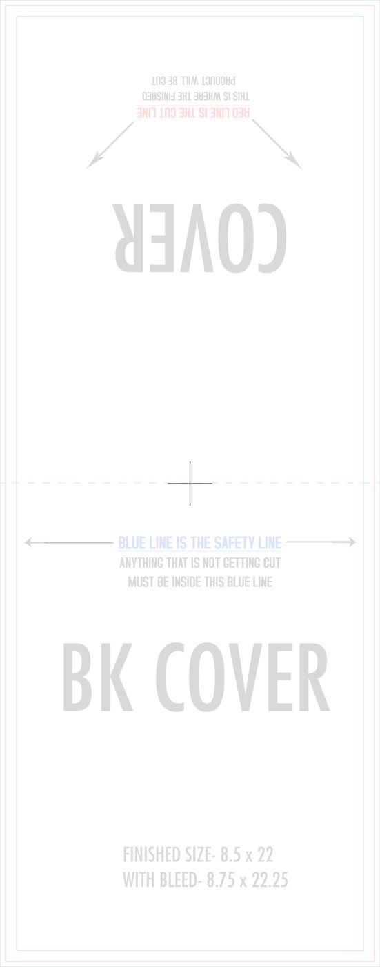 Flyers & Brochures 8.5" x 11" 4 Page (22" x 8.5") Front/Outside (Vertical) Portrait trim, safety and fold template guide