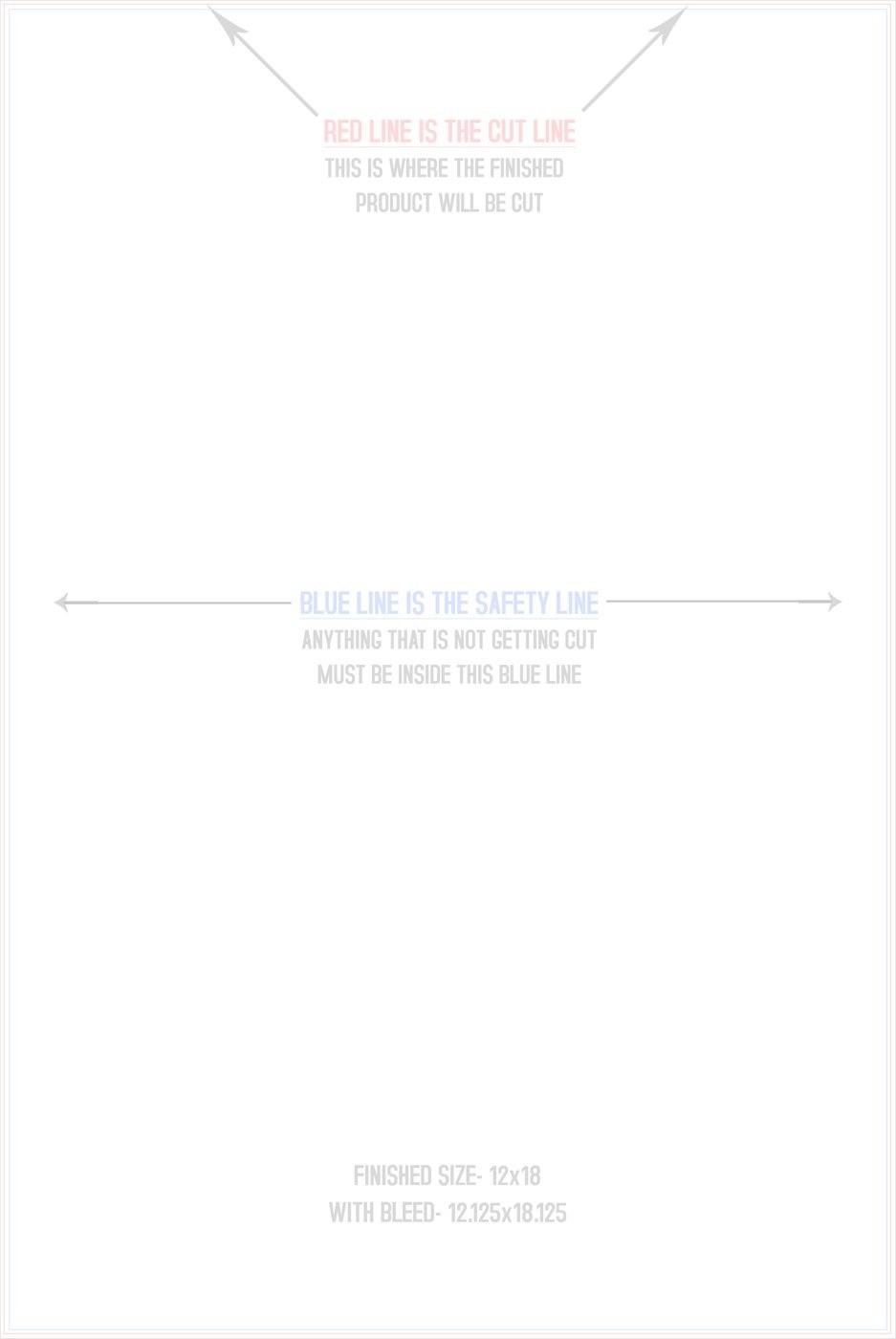 Posters 12" x 18" Vertical trim, safety and fold template guide