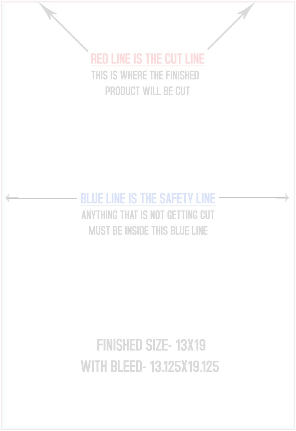 Posters 13" x 19" Vertical trim, safety and fold template guide
