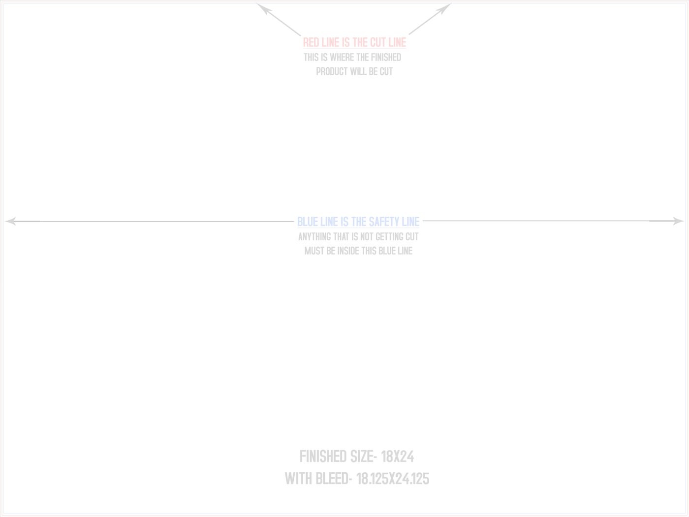 Posters 18" x 24" Horizontal trim, safety and fold template guide