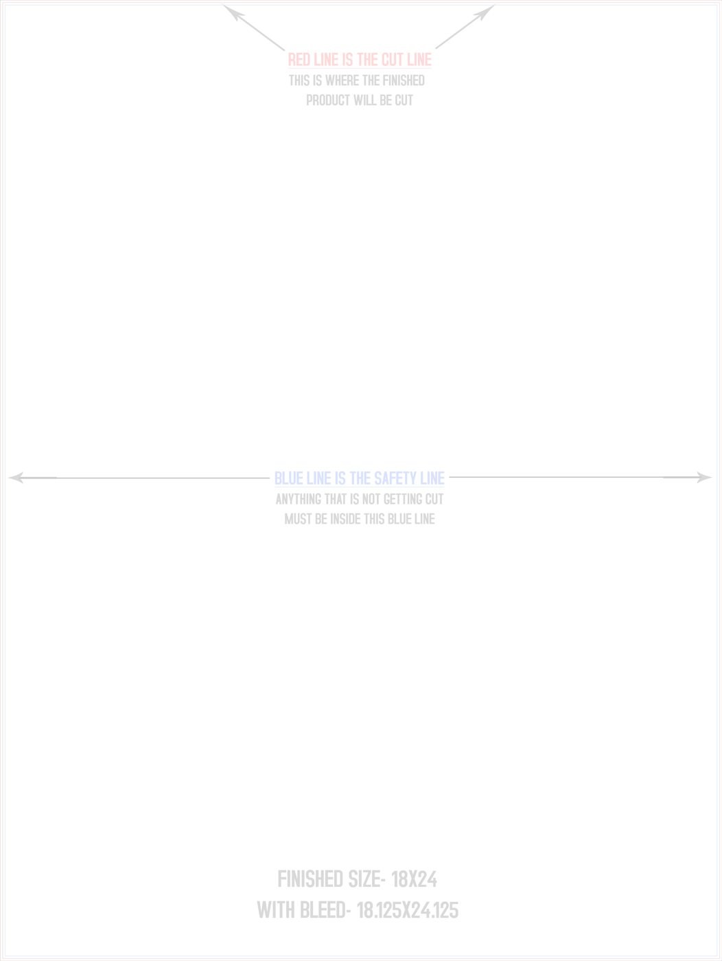 Posters 18" x 24" Vertical trim, safety and fold template guide