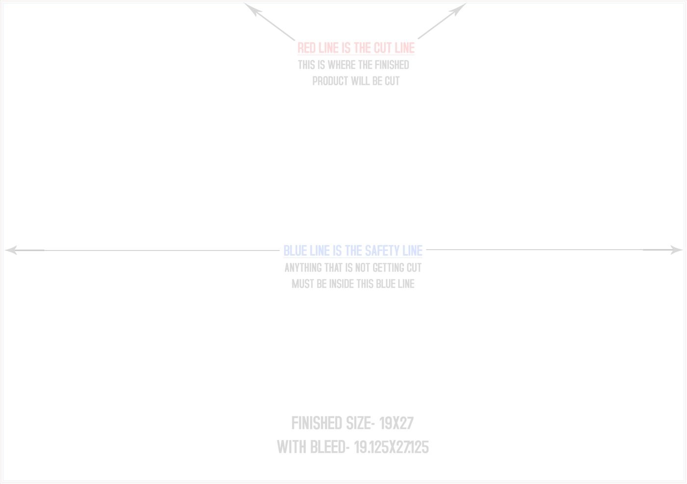 Posters 19" x 27" Horizontal trim, safety and fold template guide