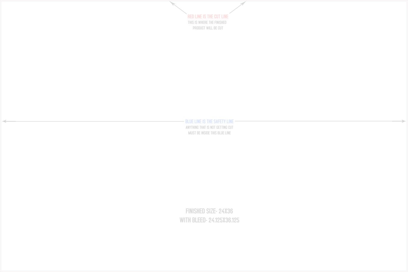 Posters 24" x 36" Horizontal trim, safety and fold template guide