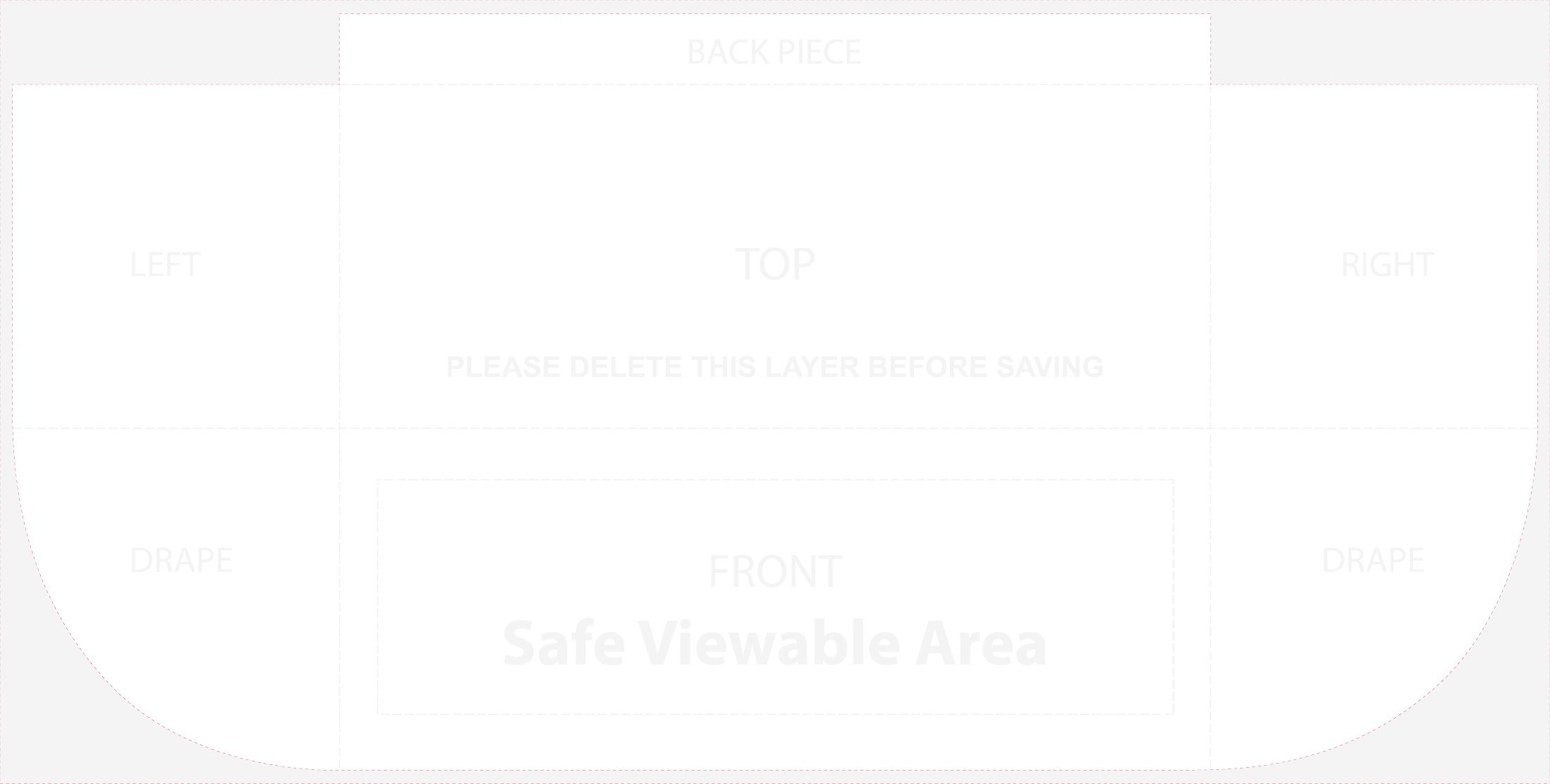 6ft Table Throw 3 sided (Open Back) panel and safe-area layout template