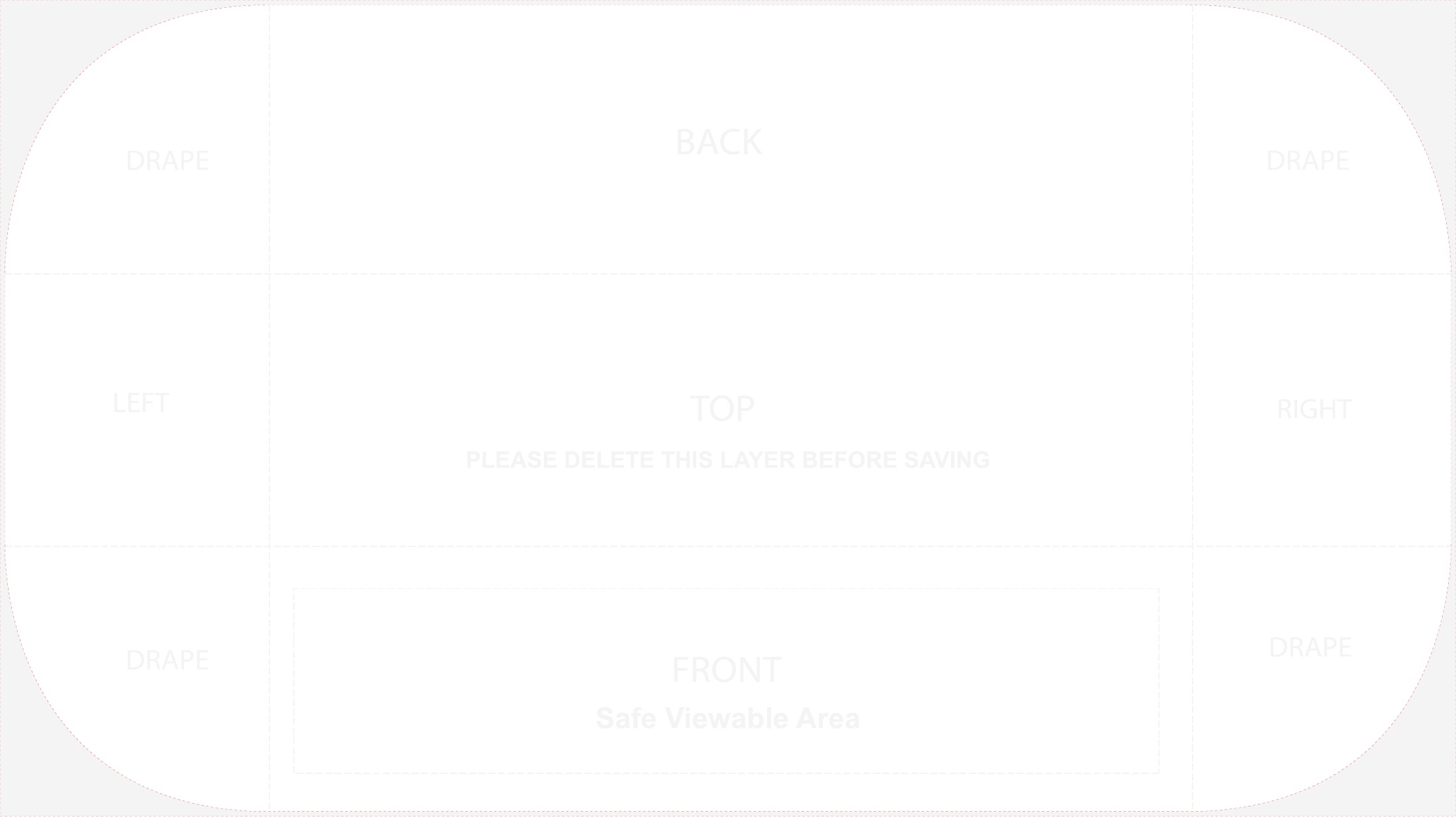8ft Table Throw 4 sided (Closed Back) panel and safe-area layout template