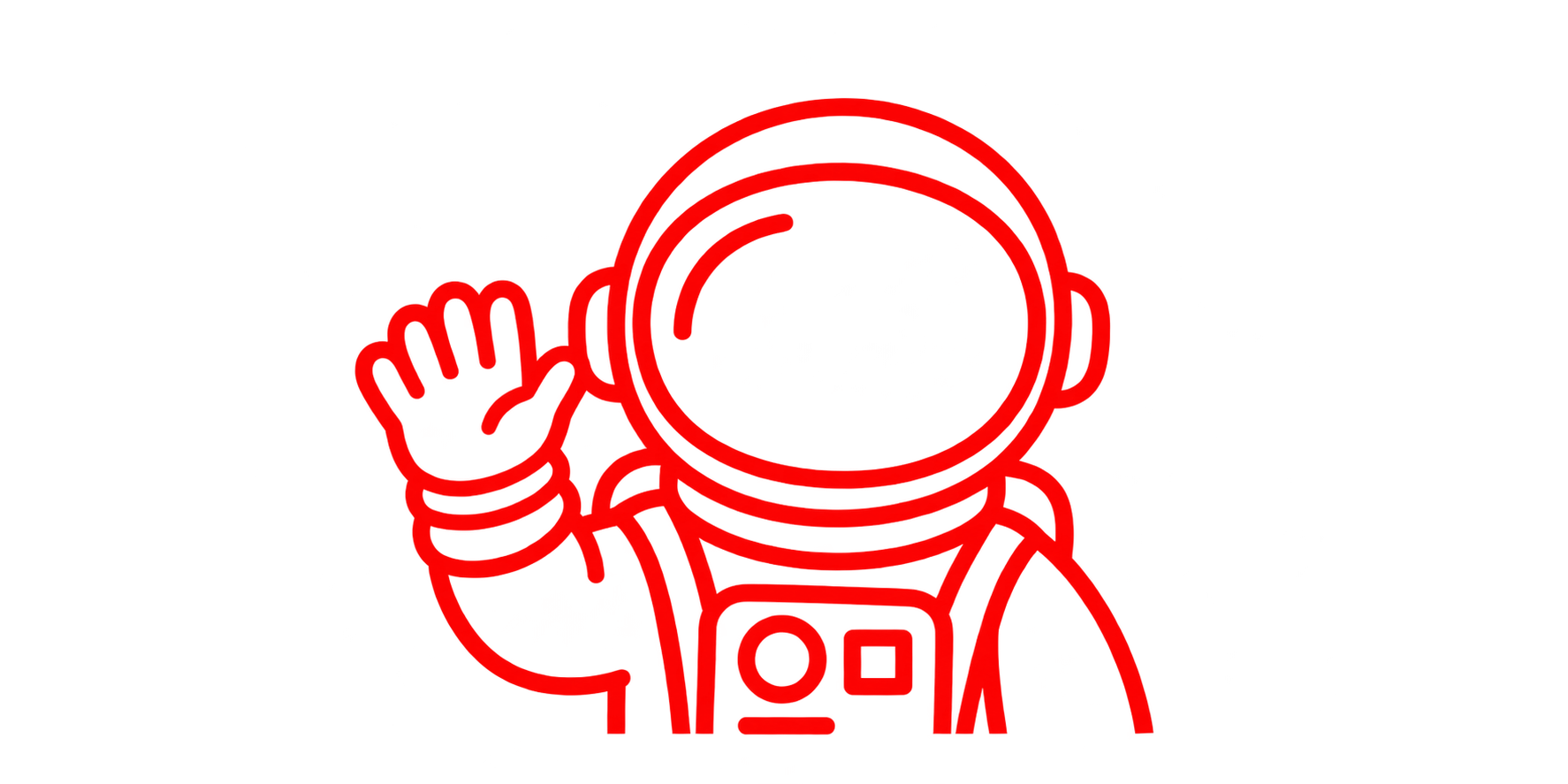 Gray waist-up astronaut