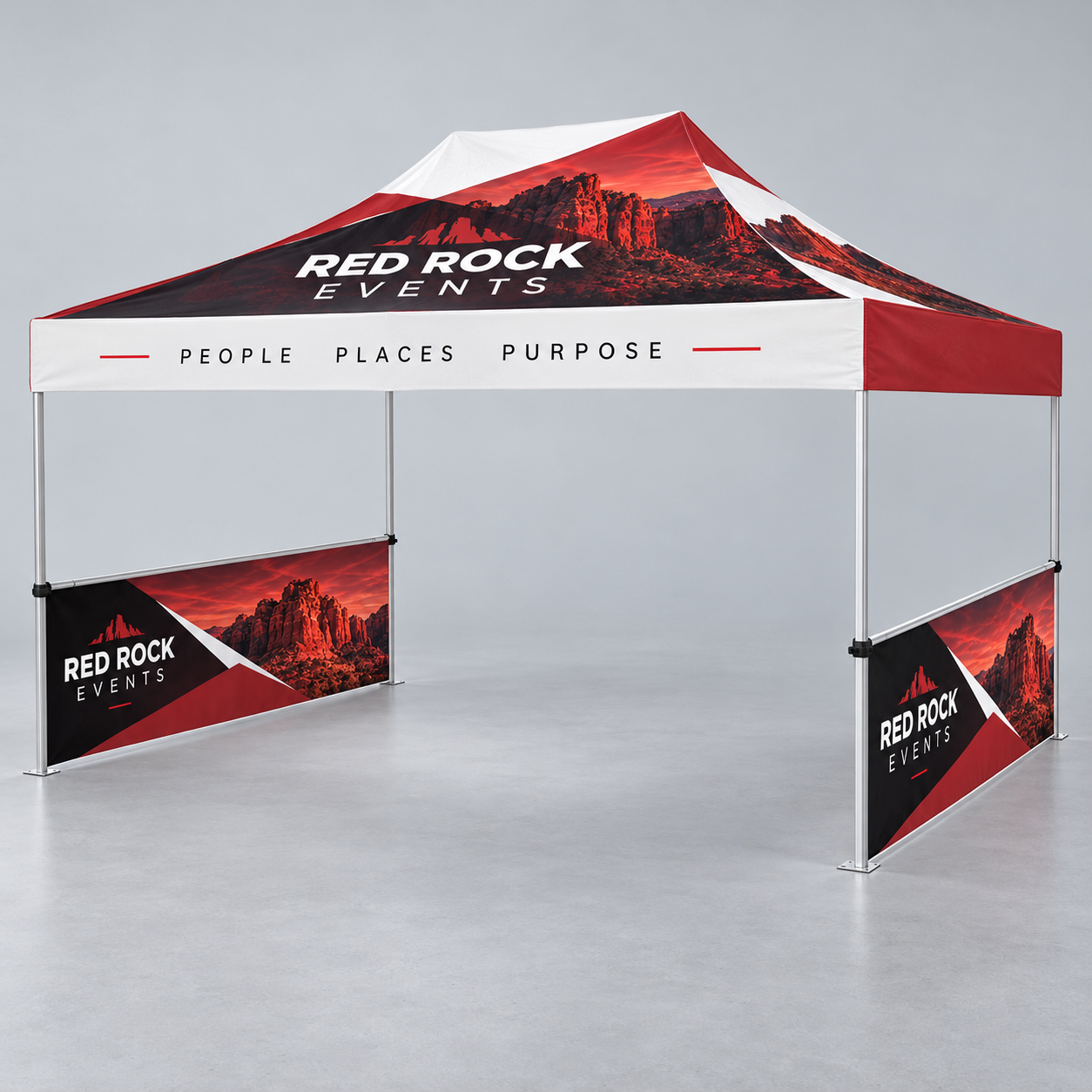 15ft Tent Half Wall — custom print and display product