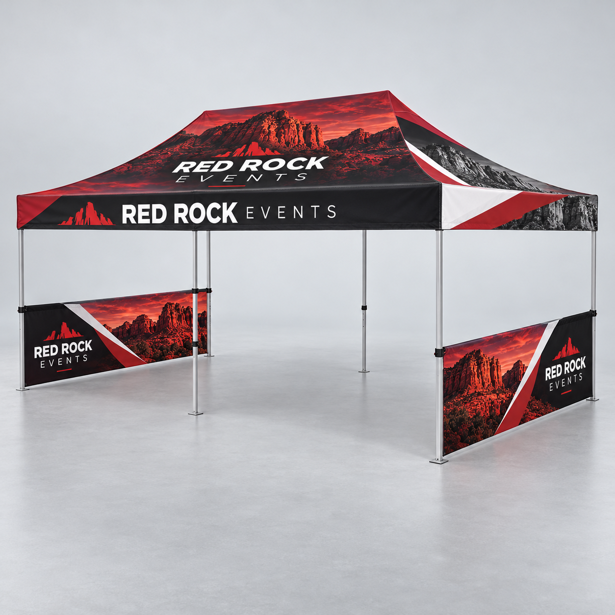 20ft Tent Half Wall — custom print and display product