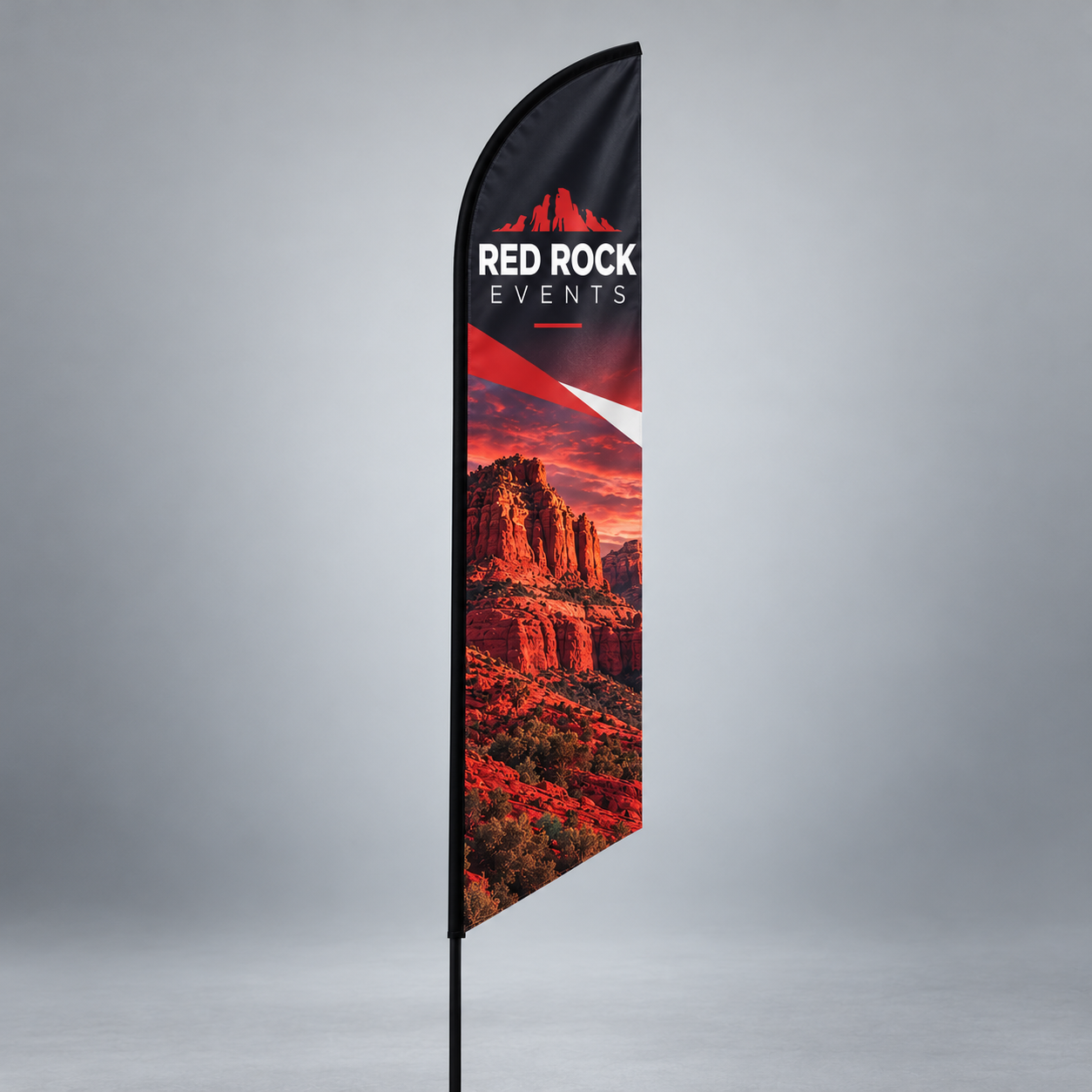 Feather Angled Flag — custom print and display product