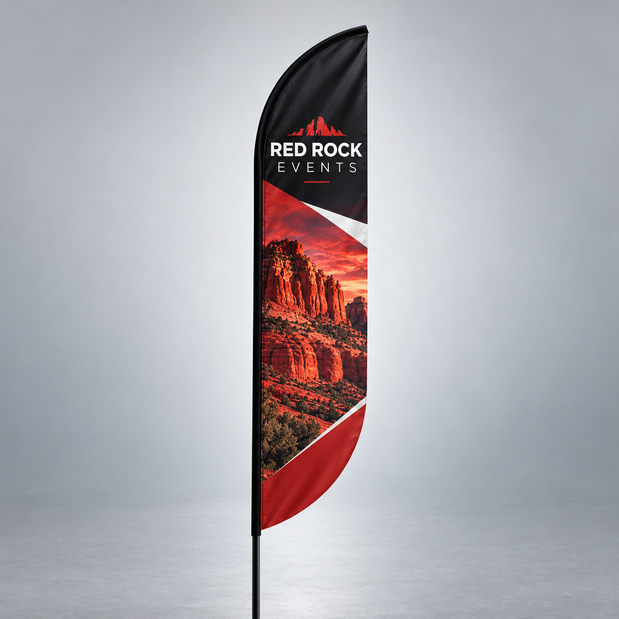 Feather Convex Flag — custom print and display product