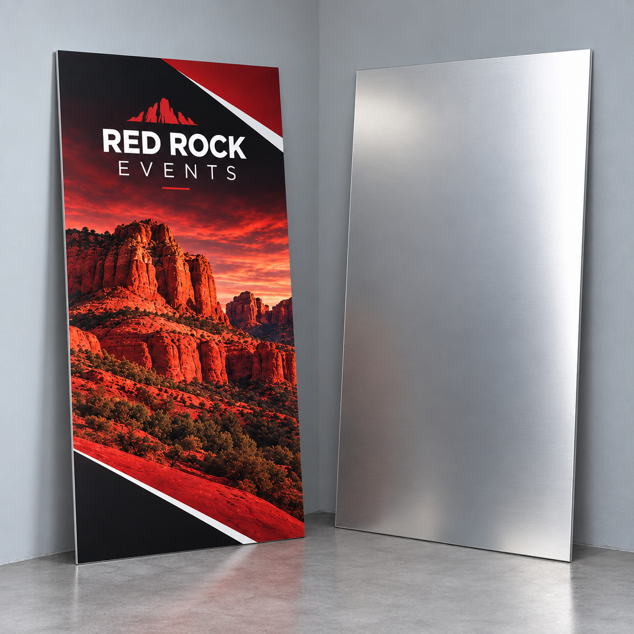Reflective Aluminum Sandwich Board — custom print and display product