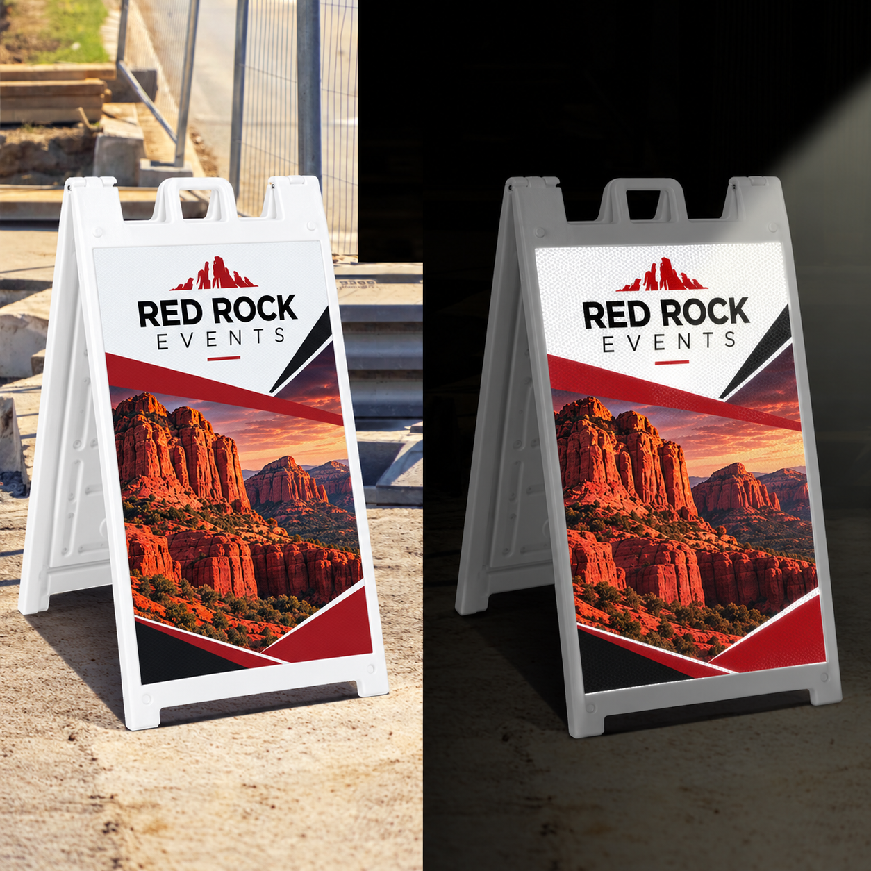 Reflective Signicade A-Frame — custom print and display product