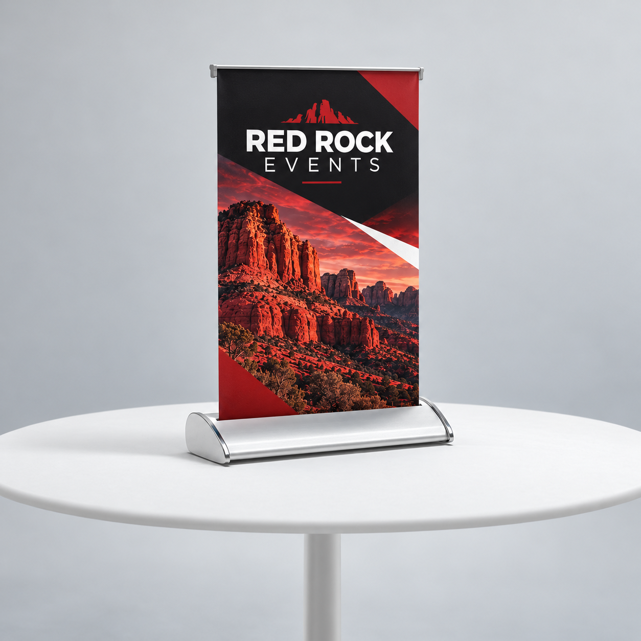 Table Top Banner Stand — custom print and display product