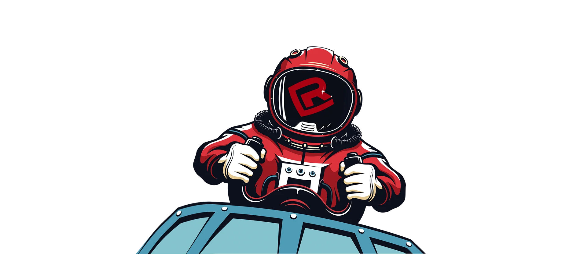 Redline astronaut in a red spacesuit